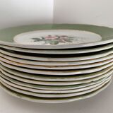 12 flat plates in flat earthenware KG Luneville bagatelle model, late 19th century