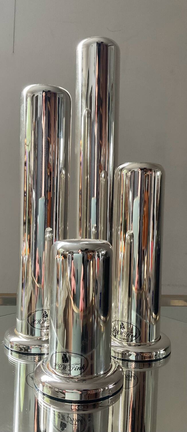 Series 4 HRW Fink Germany candlesticks from the 70s in silver metal