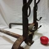 Pair of wrought iron castle channel  20th