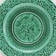 3 fruit plates Sarreguemines majolica shaded enamel Rubelles