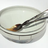 Salad bowl Art Deco porcelain silver net