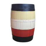 Painted wooden wine barrel