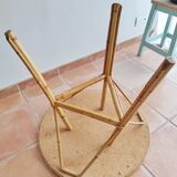 Vintage Rattan Round Table 60'