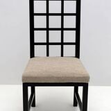 Four Black Lacquered High Back Chairs, 1979