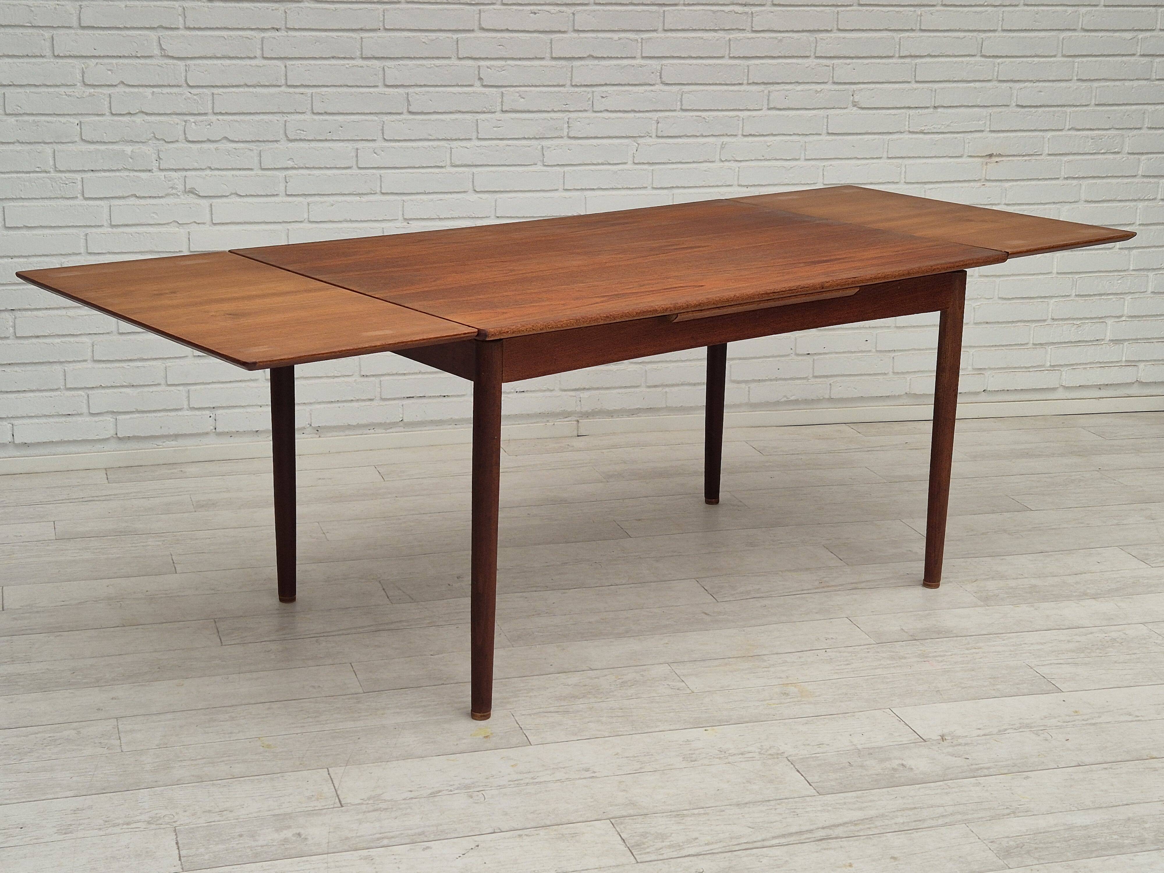 1970s, Danish foldable dining table, teak wood, original condition.