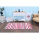 Vintage Turkish Hand-Knotted Wool Cotton Pink Kilim Runner Rug 72x172