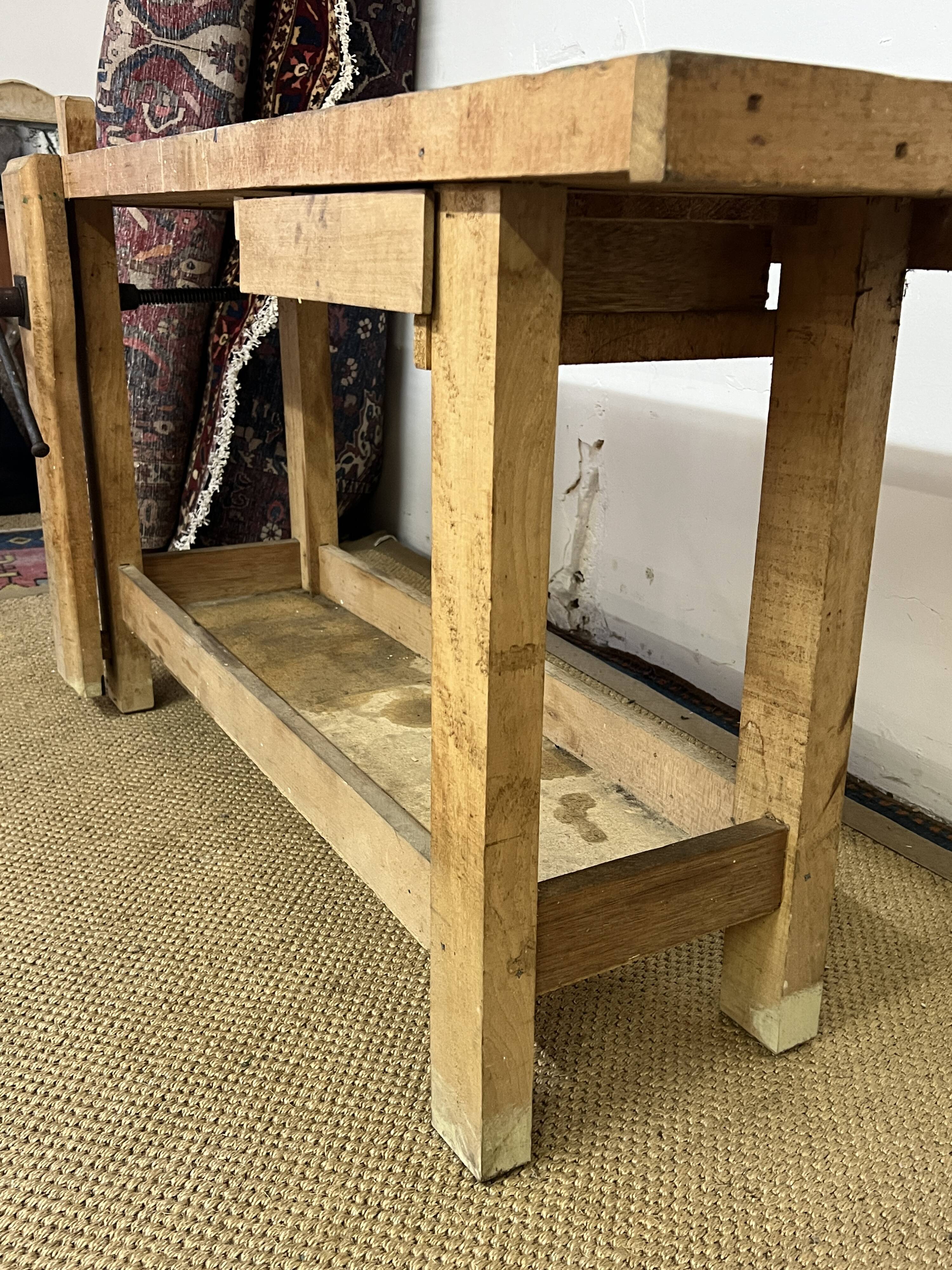 Old wooden craft workbench