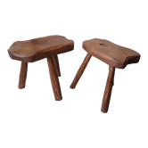 2 wooden stools