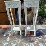 Pair of cream-washed wood stands