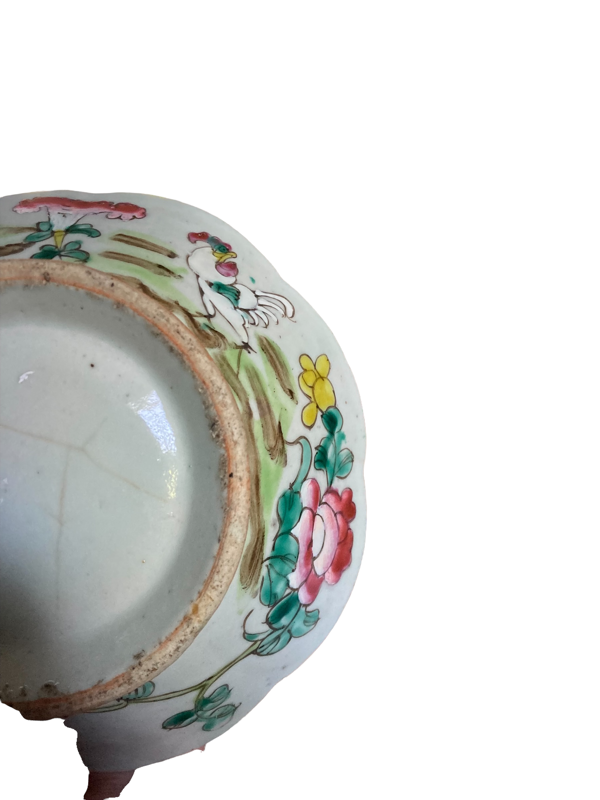 Coupelle en porcelaine chinoise polylobée fond celadon chine xixeme
