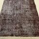 Distressed Turkish Runner 285x70 cm wool Vintage rug, Overdyed Brown