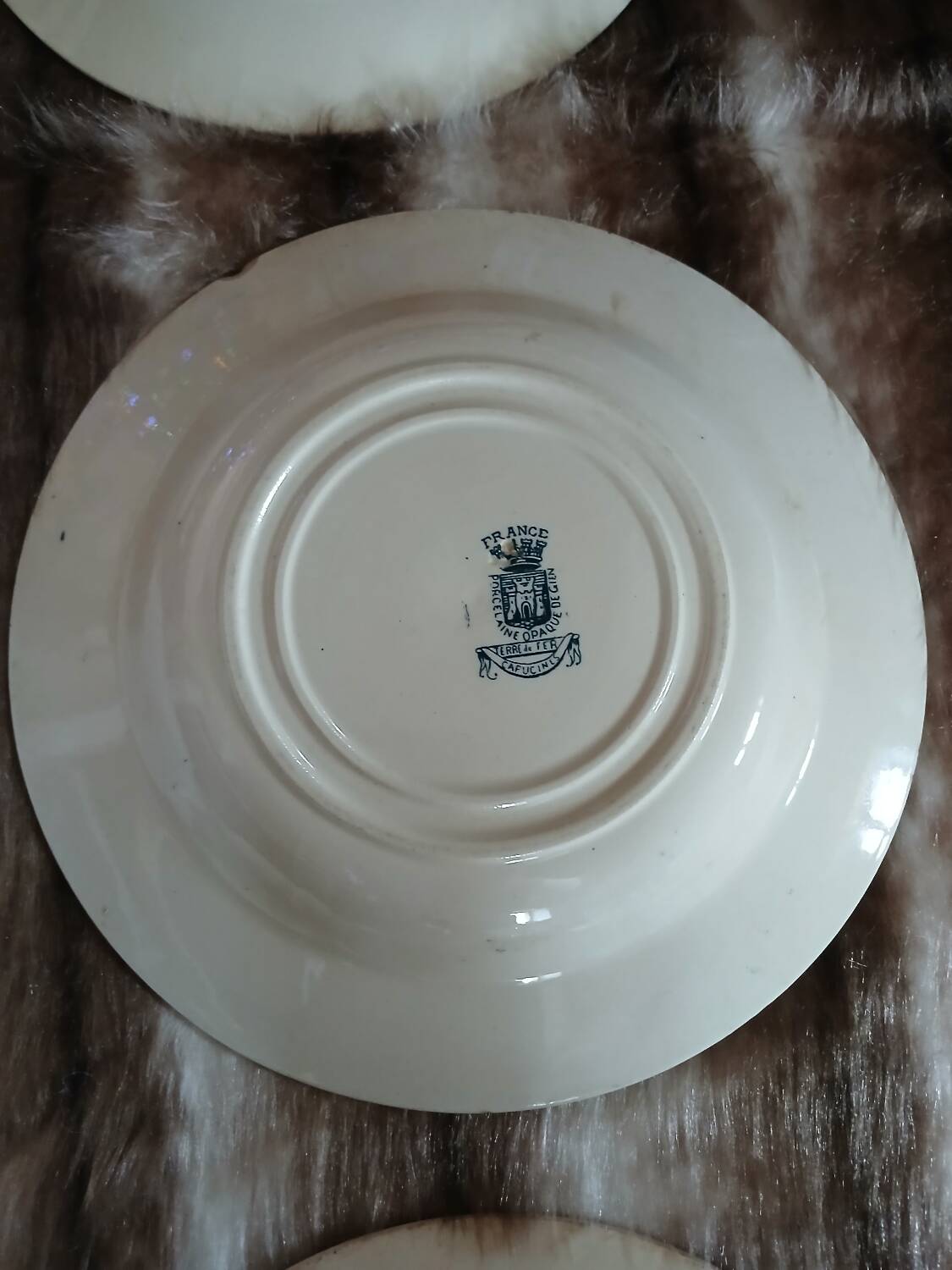 10 antique deep plates in ironstone