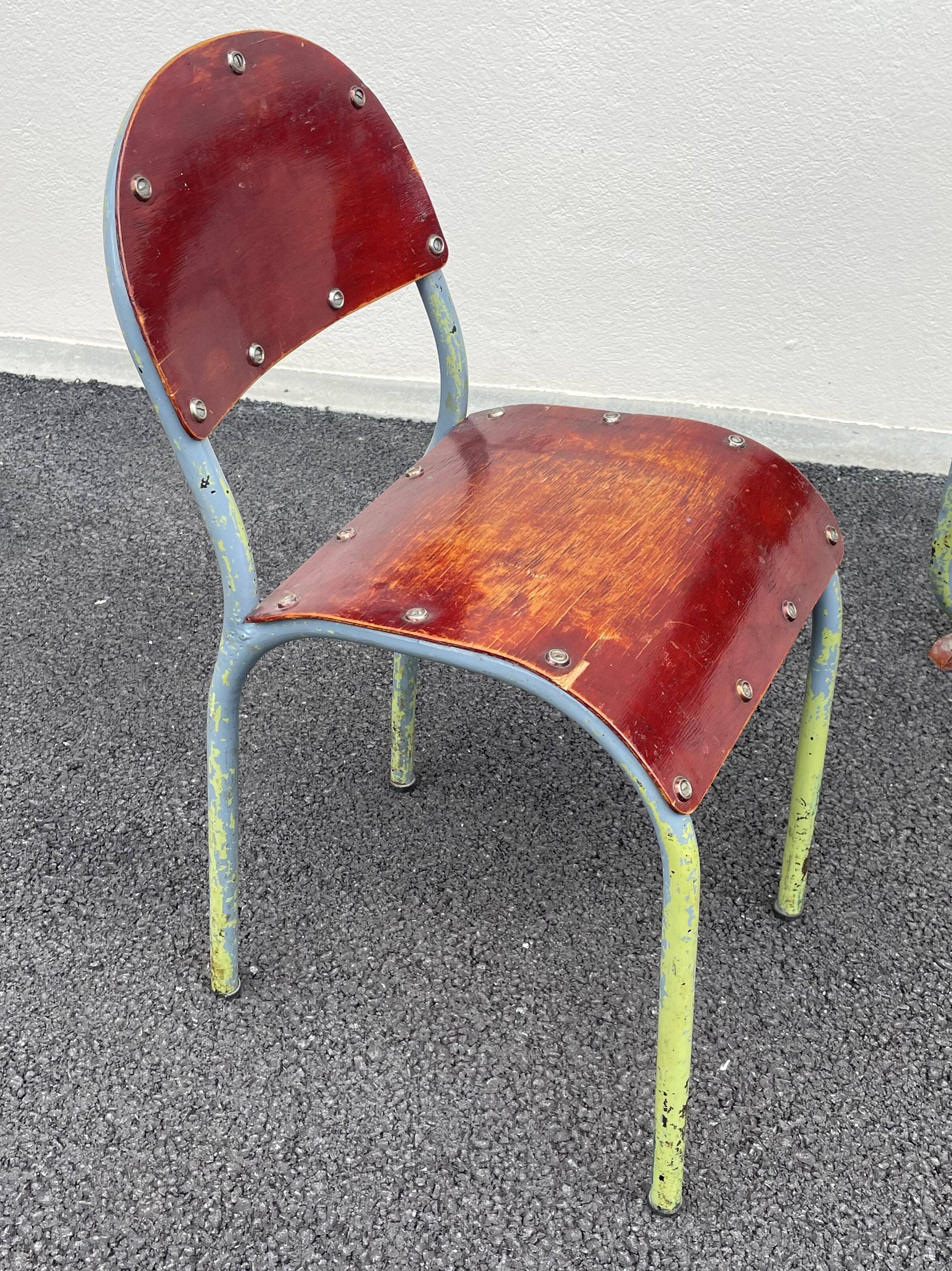 Small designer children's desk and its vintage chair