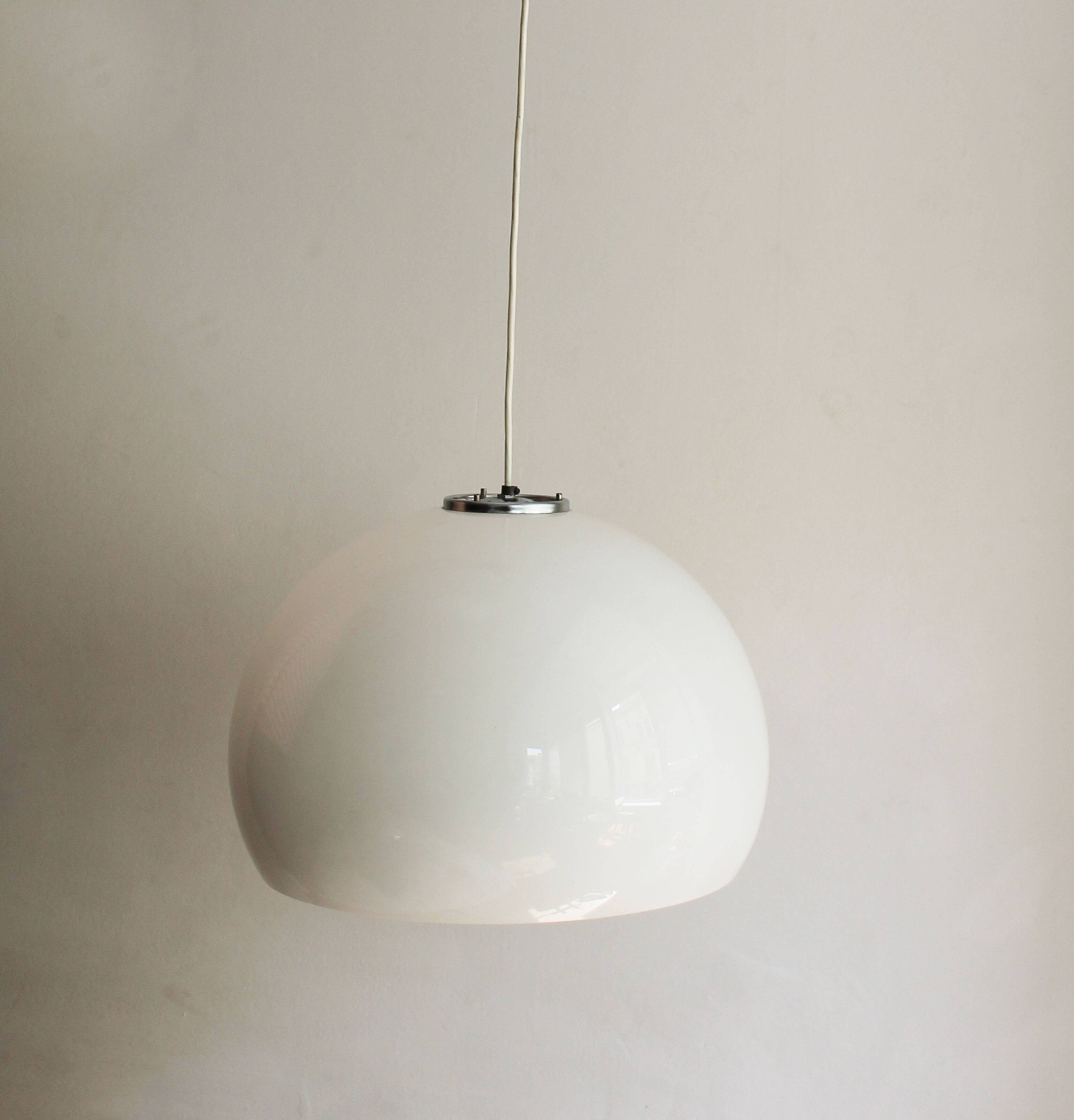 1970's Large White Ceiling Pendant