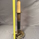 Antique Empire Column Lamp Base, Gilded Brass, Green Candle Holder Chandelier