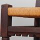 Set of 4 rush-seated chairs in solid oak, 1950.
