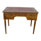 Walnut flat desk with 5 drawers