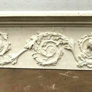 Door front or decorative panel in wood and patinated stucco 20th century