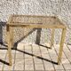 Coffee table in gilded brass and smoked glass vintage design 1960-1970