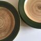Set de 8 assiettes plates en grès 1970 St Clément bois de rondin de ferme