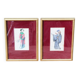 Pair of gouaches on rice paper, Chinese school of the 19th century.