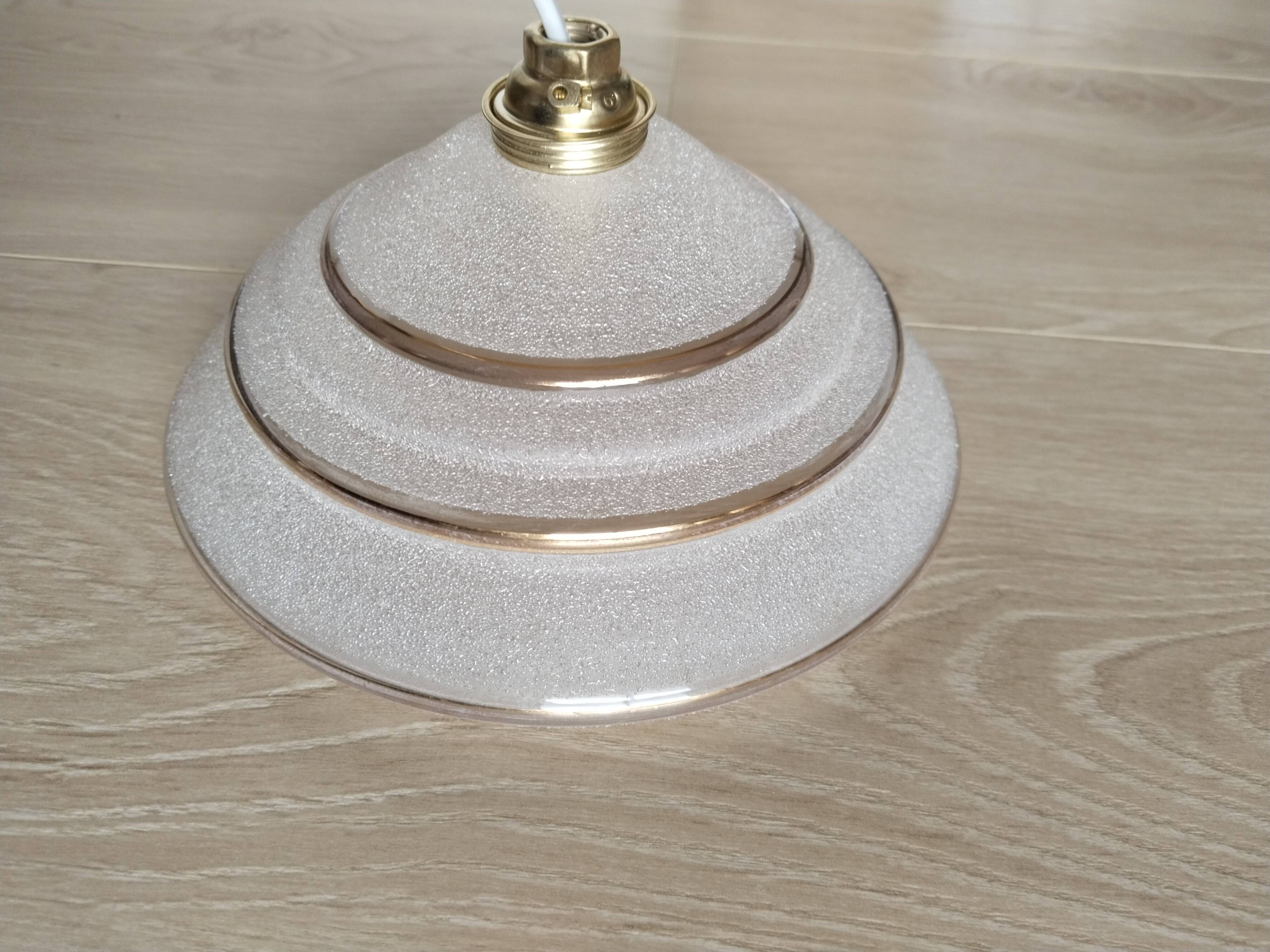 White and gold granite glass pendant light, portable lamp