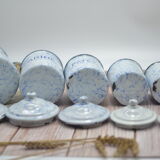 Set of 5 spice pots in enamelled sheet metal