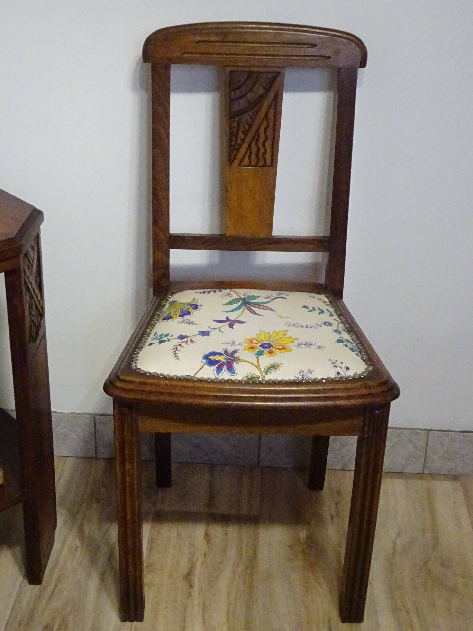 Art Deco chairs, French made by Robur, set of 2