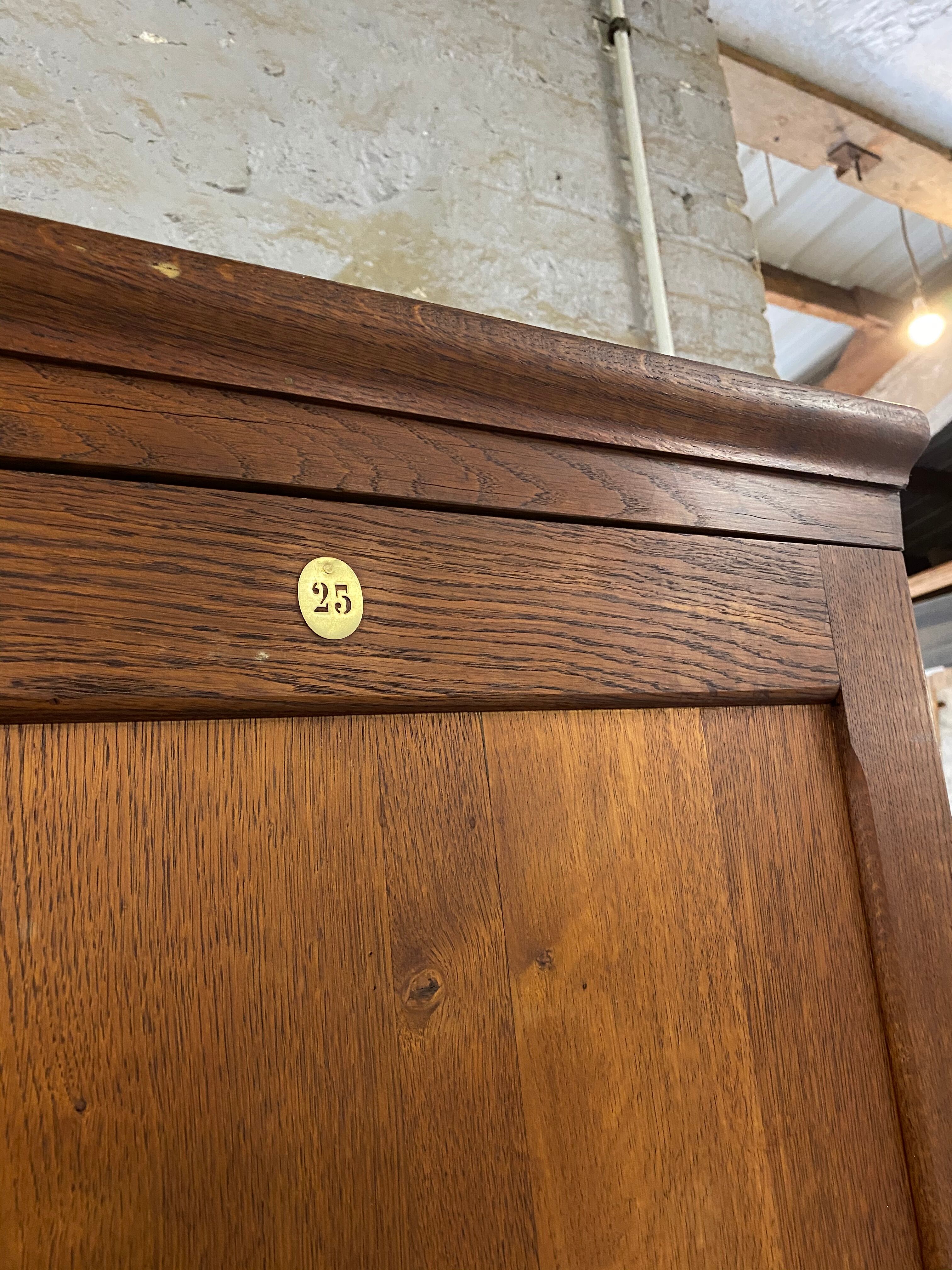 Vintage Parisian solid oak cabinet