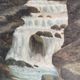 Pair of antique paintings. Romantic landscape diptychs.