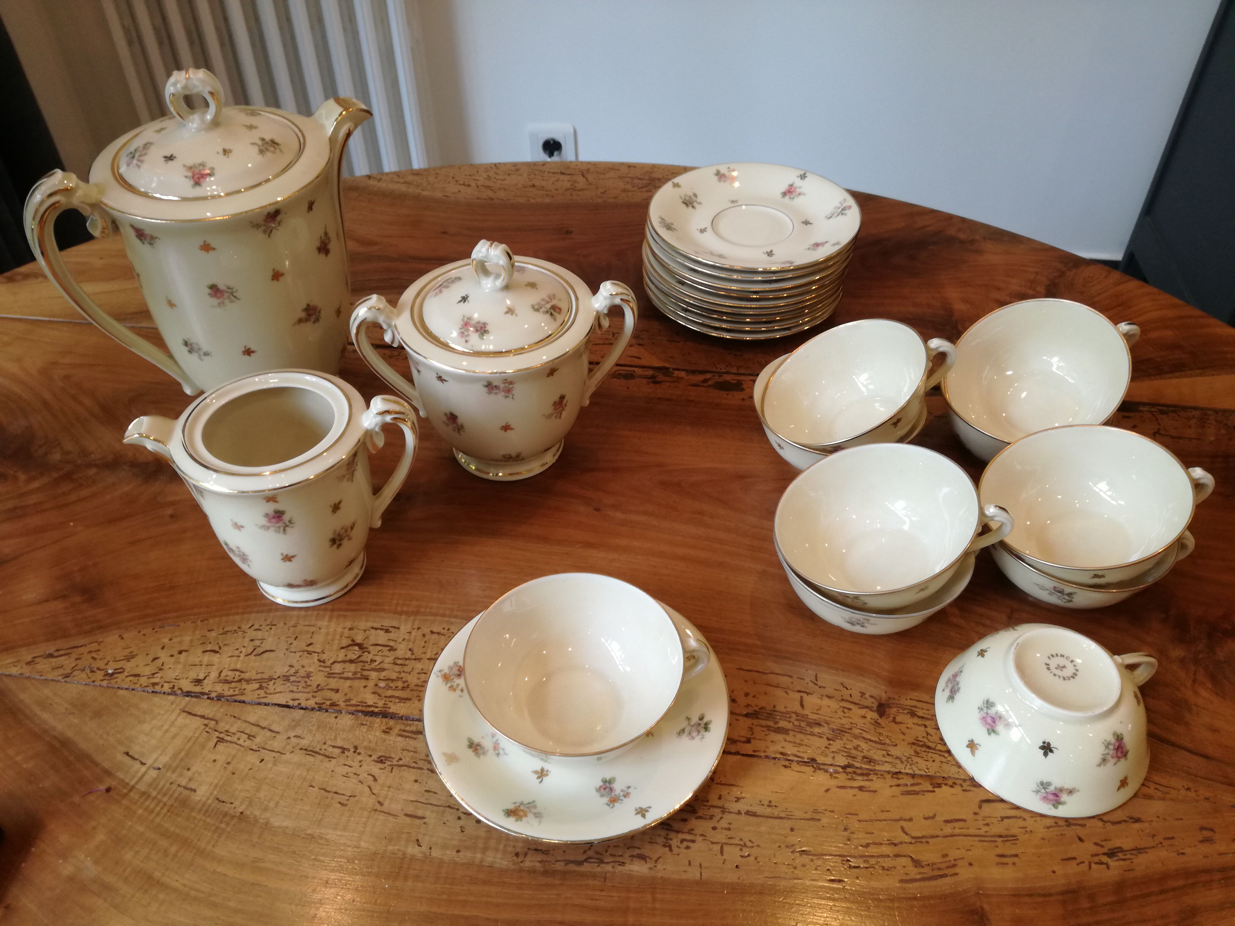 Tea service café art deco Limoges 1925