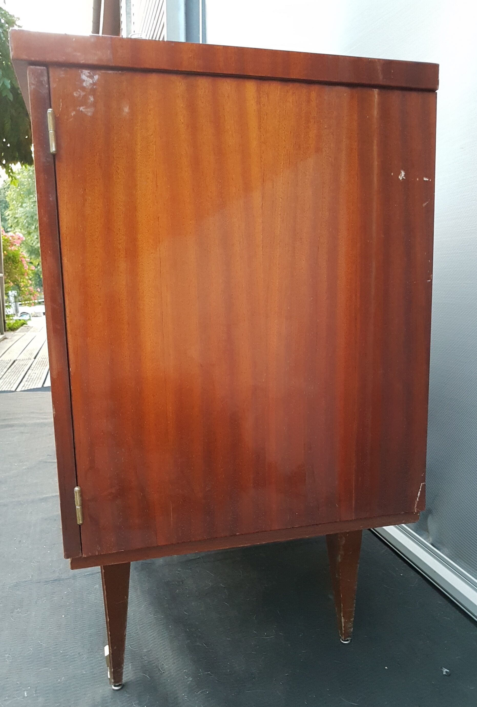 Mahogany, sycomore and brass sideboard, 1961
