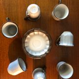 Set of 7 cups and saucer Salins France