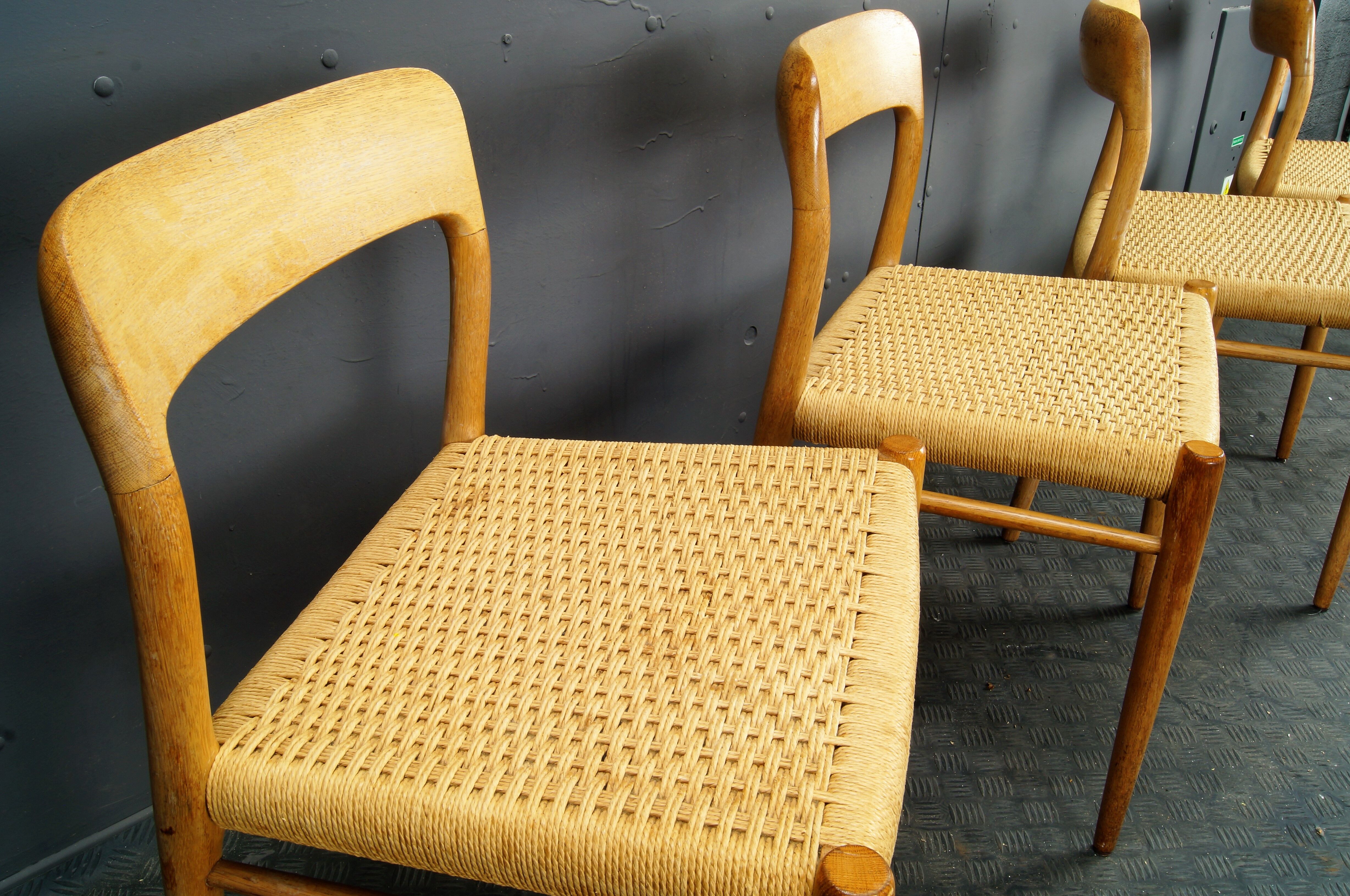 4 chairs by Niels Otto Moller, model 75 for J.L. Mollers Mobelfabrik