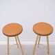 Pair of brass and leather stools, Italy 1960