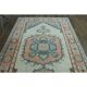 1970s Vintage Turkish Oushak Handmade Wool Cotton Orange Area Rug 160x227