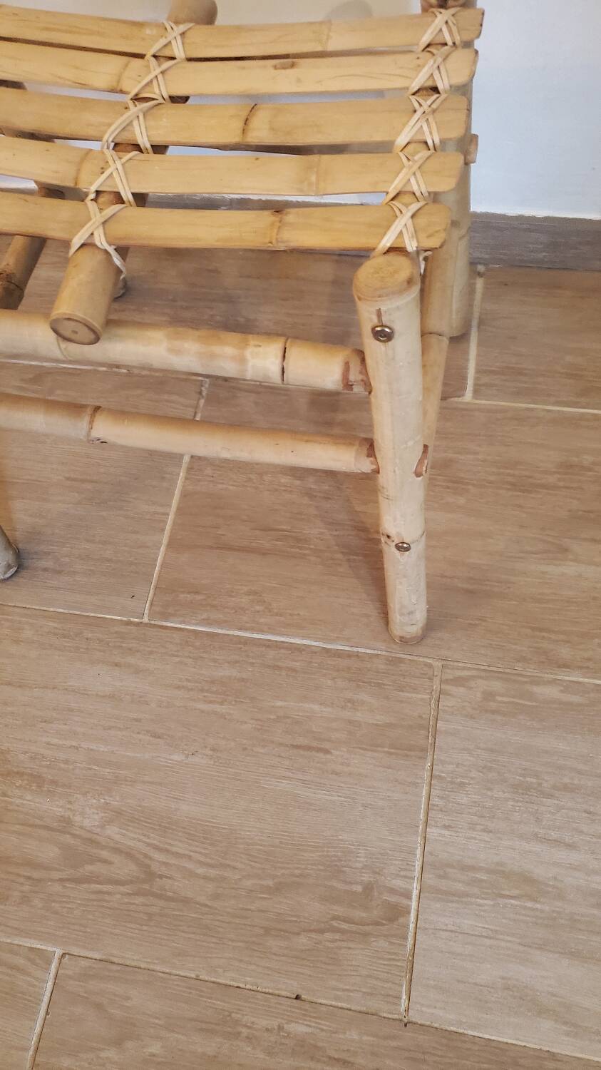 Low Vietnamese bamboo stool