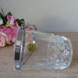Vintage Cristal d'Arques ice bucket in transparent crystal, bar decoration