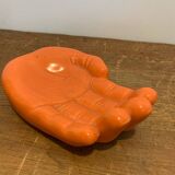 Vintage Orange Ceramic Hand Empty Pocket