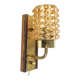 Postmodernist wall lamp, brass, walnut, glass, Germany, 1970s