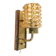 Postmodernist wall lamp, brass, walnut, glass, Germany, 1970s