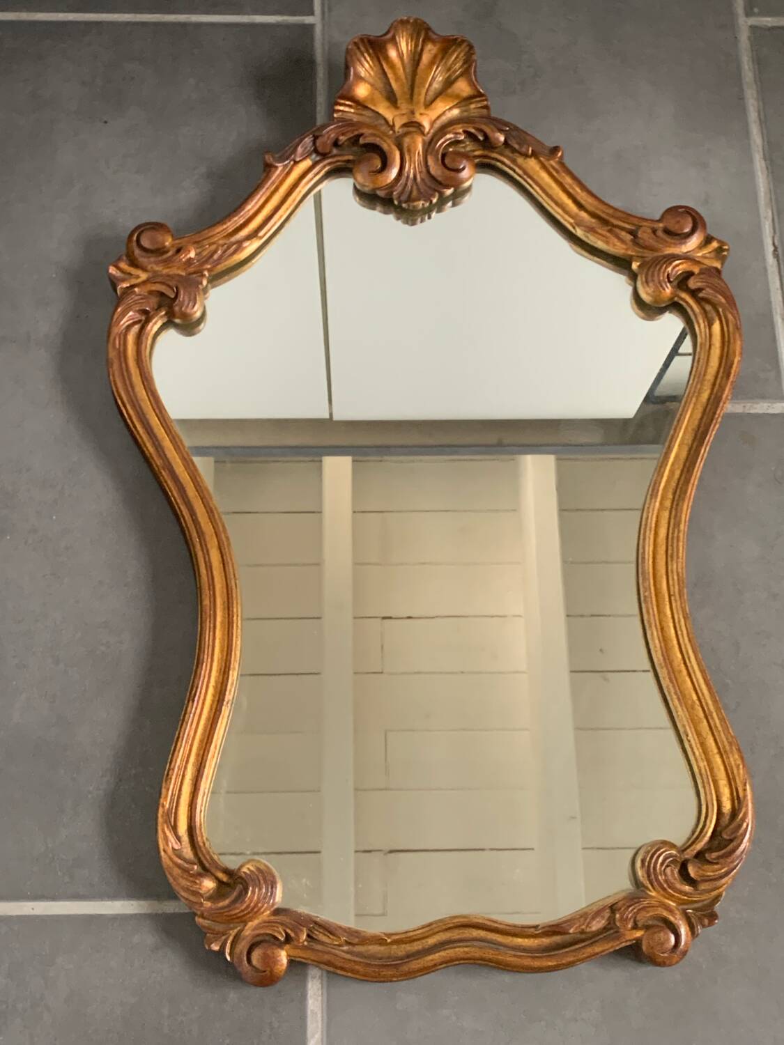 Baroque mirror in gilded wood from the 50s