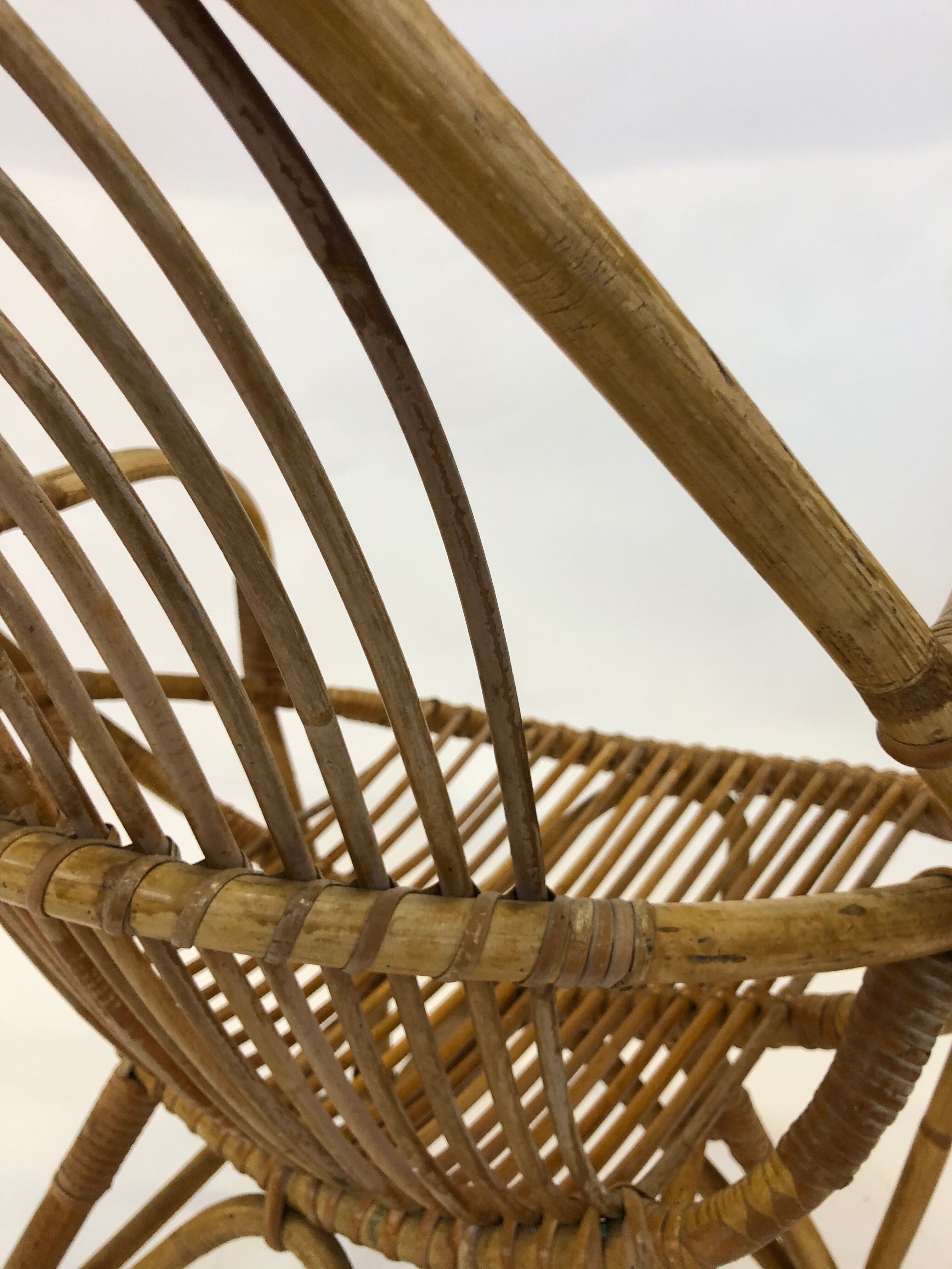 Rattan armchair by Rohe Noordwolde, 1960