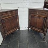 Pair of oak corner cabinets