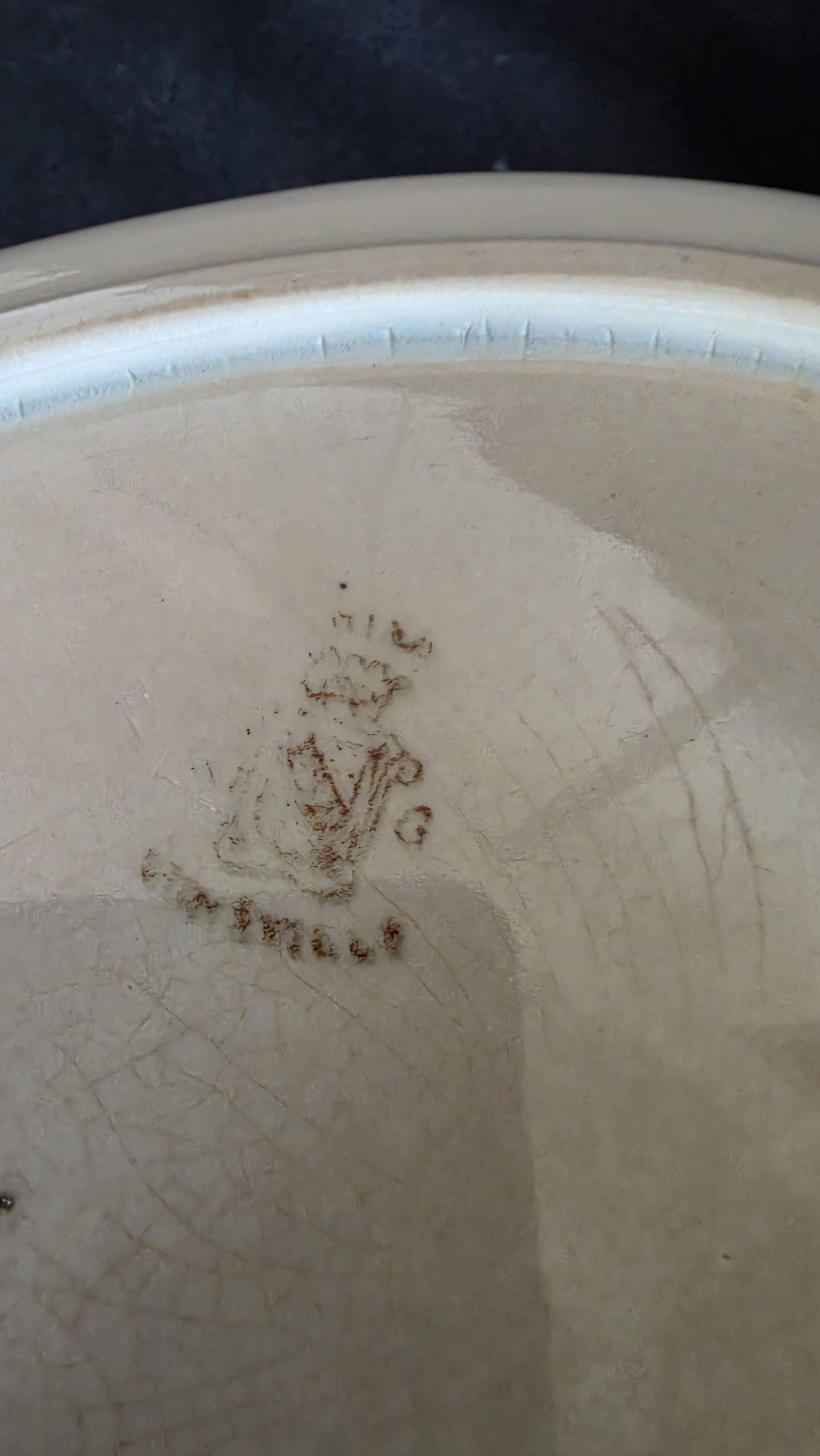 Antique sauce boat in fine earthenware from Sarreguemines, France, neo style.