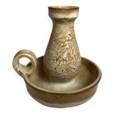 Speckled beige ceramic candle holder