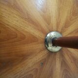Wood and brass floor lamp
