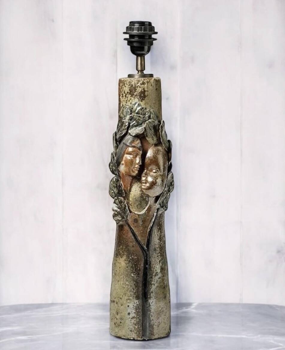 Ceramic lamp base signed Alain GIREL – H. 52 cm