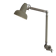Superchrome workshop lamp with clamp, industrial lamp with 2 arms.