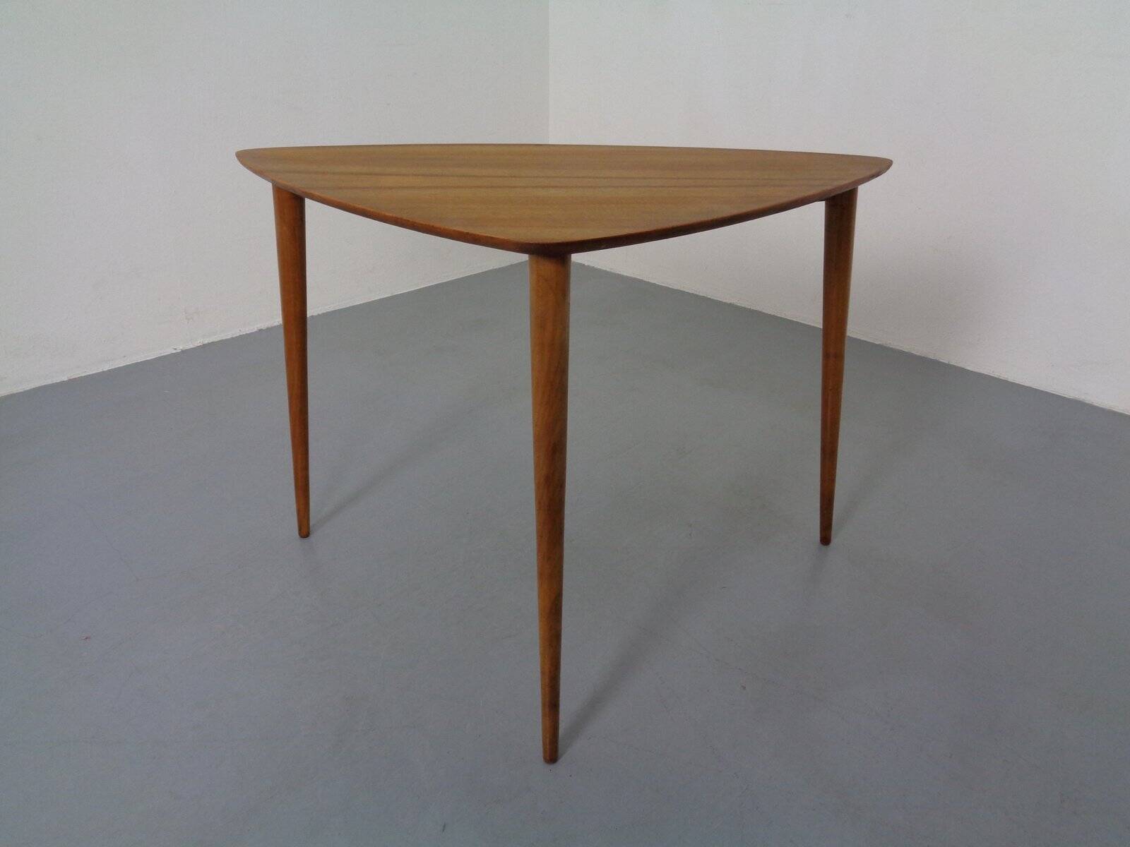 Mid-Century Triangular Teak Side Table, 1960s